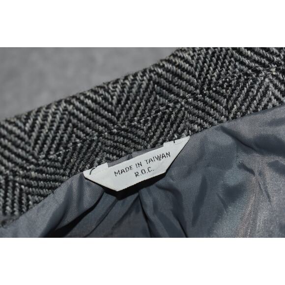 William John Blazer Tweed Style Mens Size 40 Reg Gray Herringbone Linen Wool - Picture 10 of 12